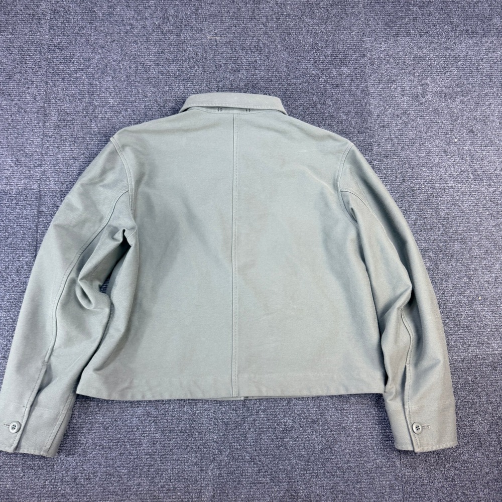 Uniqlo Womens Sz S Sage Green Utility Chore Relaxed Jacket Stretch Cropped - Picture 2 of 8